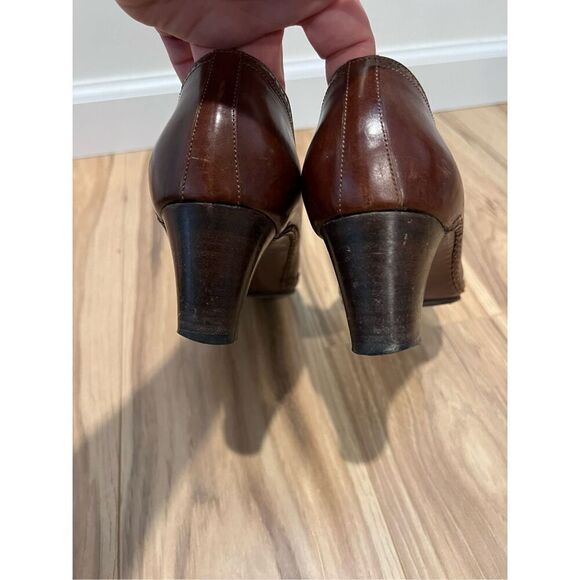 Quercioli Firenze Vintage Leather Heels Handmade in Italy euro sz 38 or 7.5 - Picture 4 of 14